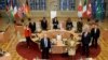 Foreign ministers pose for a photo during a working session at a G7 Foreign Ministers Meeting at the City Hall in Muenster, Germany, Nov. 4, 2022. 