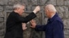 U.S. President Joe Biden and the Rev. Richard Gibbons at Knock Shrine, in Ireland, April 14, 2023. While visiting the shrine, Biden met Frank O'Grady, the priest who performed last rites on his son Beau, who died in the U.S. in 2015 from brain cancer.