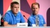 World Anti-Doping Agency (WADA) President Witold Banka (L) and WADA's Director General Olivier Niggli attend a press conference ahead of the Paris 2024 Olympic Games in Paris, France, July 25, 2024. 