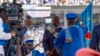 Félix Tshisekedi lors de sa prestation de serment au stade des Martyrs, la plus grande enceinte de Kinshasa.