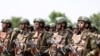 Armenian servicemen take part in the opening ceremony of the joint Armenia-US military exercise, dubbed Eagle Partner 2024, in Yerevan on July 15, 2024. (Photo by handout / Armenian Defense Ministry / AFP)