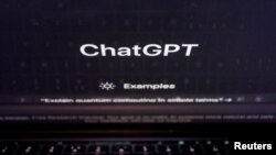 FILE - A keyboard is seen reflected on a computer screen displaying the website of ChatGPT, an AI chatbot from OpenAI, in this illustration picture taken Feb. 8, 2023. 
