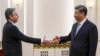 中国领导人习近平在北京人大会堂会晤到访的美国国务卿布林肯。（2019年6月19日）