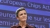 FILE - European Commission Vice President Margrethe Vestager holds a news conference on a plan to boost the chip industry, in Brussels, Belgium, Feb. 8, 2022. REUTERS/Yves Herman/File Photo
