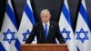 Israeli Prime Minister Benjamin Netanyahu speaks to the media during a press conference, in Tel Aviv, Israel, April 10, 2023.