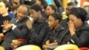 Les enfants d'Omar Bongo Ondimba à son enterrement en 2009, Pascaline Bongo se trouve à droite.