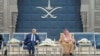 Waleed El Khereiji, right, Saudi deputy foreign minister, meets with Faisal Mekdad, Syria's minister of foreign affairs and expatriates, in Jeddah, Saudi Arabia, April 12, 2023.