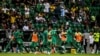 Les joueurs sénégalais célèbrent le but de Sadio Mane lors du match amical entre le Brésil et le Sénégal, Lisbonne, le 20 juin 2023.