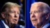 FILE - Foto kombinasi capres AS dari partai Republik, Donald Trump (kiri), 9 Maret 2024 dan Presiden Petahana Joe Biden (kanan), 27 Januari 2024.
