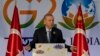 Presiden Turki Recep Tayyip Erdogan memberi isyarat saat berbicara pada konferensi pers akhir KTT G20, di New Delhi, India, 10 September 2023. (Foto: AP)