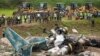 Nepal army personnel cordon off a plane crash site at Tribhuvan International Airport in Kathmandu, July 24, 2024. 