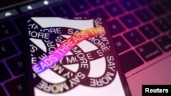Logo aplikasi Meta Threads terlihat pada ilustrasi yang diambil, 6 Juli 2023. (Foto: REUTERS/Dado Ruvic)
