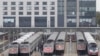 Beberapa kereta tampak terparkir di stasiun kereta Caltrain di San Francisco, pada 16 Oktober 2019. (Foto: AP/Jeff Chiu) 