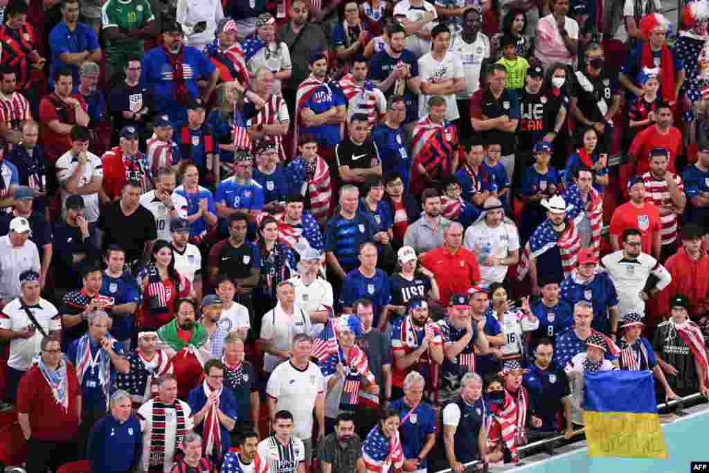 Bakumisi ba Etats-Unis na match ya ekipi na bango na Iran na groupe B ya Mondial Qatar 2022 na stade Al-Thumama, Doha, 29 novembre 2022. (Photo Kirill KUDRYAVTSEV / AFP)