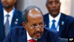 ፎቶ ፋይል፦ የሶማሊያ ፕሬዚዳንት ሃሳን ሼክ ሞሃሙድ