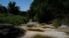 The Salindres River is totally dried as a heat wave broke a string of records in France, June 17, 2022. 