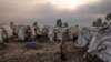 People displaced by the ongoing fighting gather at refugee camp on the outskirts of Goma, Democratic Republic of Congo, on July 11, 2024.