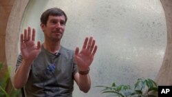Mountain guide Lukas Furtenbach speaks to The Associated Press in Kathmandu, Nepal, May 22, 2021.