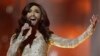 Singer Conchita Wurst representing Austria performs the song ' Rise Like a Phoenix' during a rehearsal for the second semifinal of the Eurovision Song Contest in the B&W Halls in Copenhagen, Denmark, May 7, 2014.