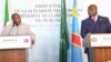 Président Evariste Ndayishimiye ya Burundi na mokokani wa ye ya RDC Félix Tshisekedi na Kinshasa, RDC.