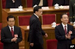 2009年胡锦涛、温家宝和李克强出席中国人大（2009年3月13日）