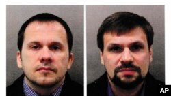 Окрім двох підозрюваних агентів ГРУ (фото британської поліції) Анатолія Чепіги/Руслана Боширова та Александра Мішкіна/Александра Петрова), ЄС оголосив під санкціями керівника ГРУ та його заступника