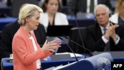 Урсула фон дер Ляєн у Європейському парламенті 5 жовтня 2022 р.
