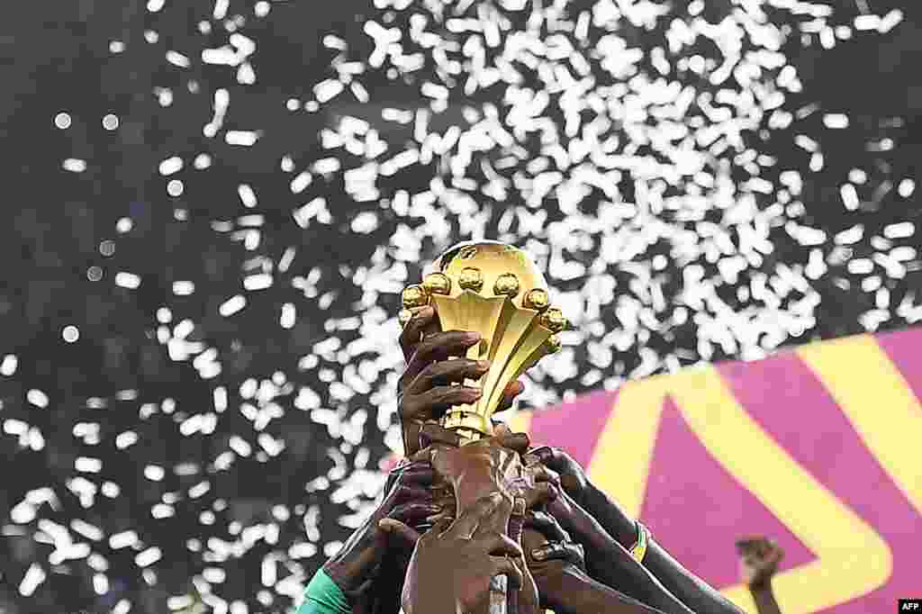 Basani ba Sénégal bamemi nkeni nsima na elonga ya CAN 2021 liboso lya Egypte na stade Olimbe, Yaoundé, Cameroun, 6 février 2022
