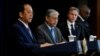 Philippine Defense Chief Carlito Galvez Jr., Philippine Secretary of Foreign Affairs Enrique Manalo, U.S. Secretary of State Antony Blinken and U.S. Defense Secretary Lloyd Austin, in Washington, April 11, 2023.