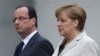 Solda Fransa Cumhurbaşkanı François Hollande ve Almanya Başbakanı Angela Merkel