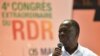 Le président ivoirien et leader du parti libéral RDR (Rassemblement des républicains) Alassane Ouattara lors d'un congrès extraordinaire du RDR à Abidjan, le 5 mai 2018.