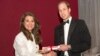 Britain's Prince William, right, presents philanthropist Melinda Gates with the Chatham House Prize at the Banqueting House in London, Nov. 21, 2014. 