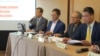 台湾两岸政策协会发表最新民调记者会（美国之音张永泰拍摄）